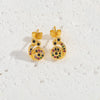 1 Pair Elegant Simple Style Commute Animal Snake Inlay Copper Zircon 14K Gold Plated Ear Studs