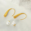 1 Pair Elegant Simple Style Commute Curve Plating Three-Dimensional Inlay 304 Stainless Steel Plastic Beads 18K Gold Plated Ear Studs