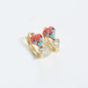 1 Pair Elegant Simple Style Commute Palm Heart Shape Eye Enamel Inlay Copper Zircon 14K Gold Plated Drop Earrings Earrings