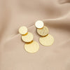 1 Pair Elegant Simple Style Commute Round Ferroalloy 14K Gold Plated Drop Earrings