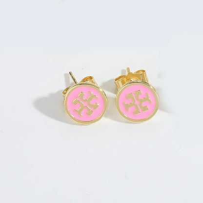 1 Pair Elegant Simple Style Commute Round Plating Copper 14K Gold Plated Ear Studs