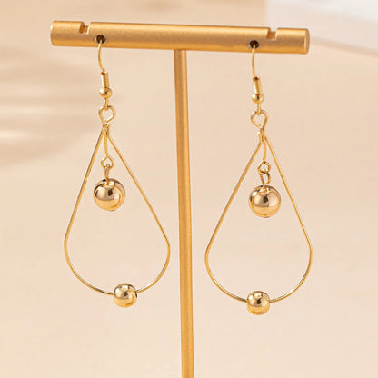 1 Pair Elegant Simple Style Drop Shape CCB Iron Drop Earrings