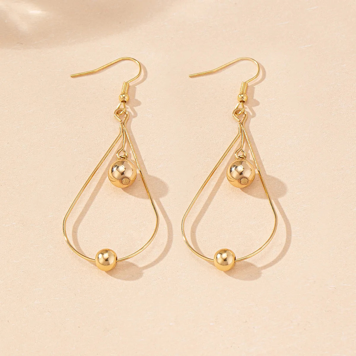 1 Pair Elegant Simple Style Drop Shape CCB Iron Drop Earrings