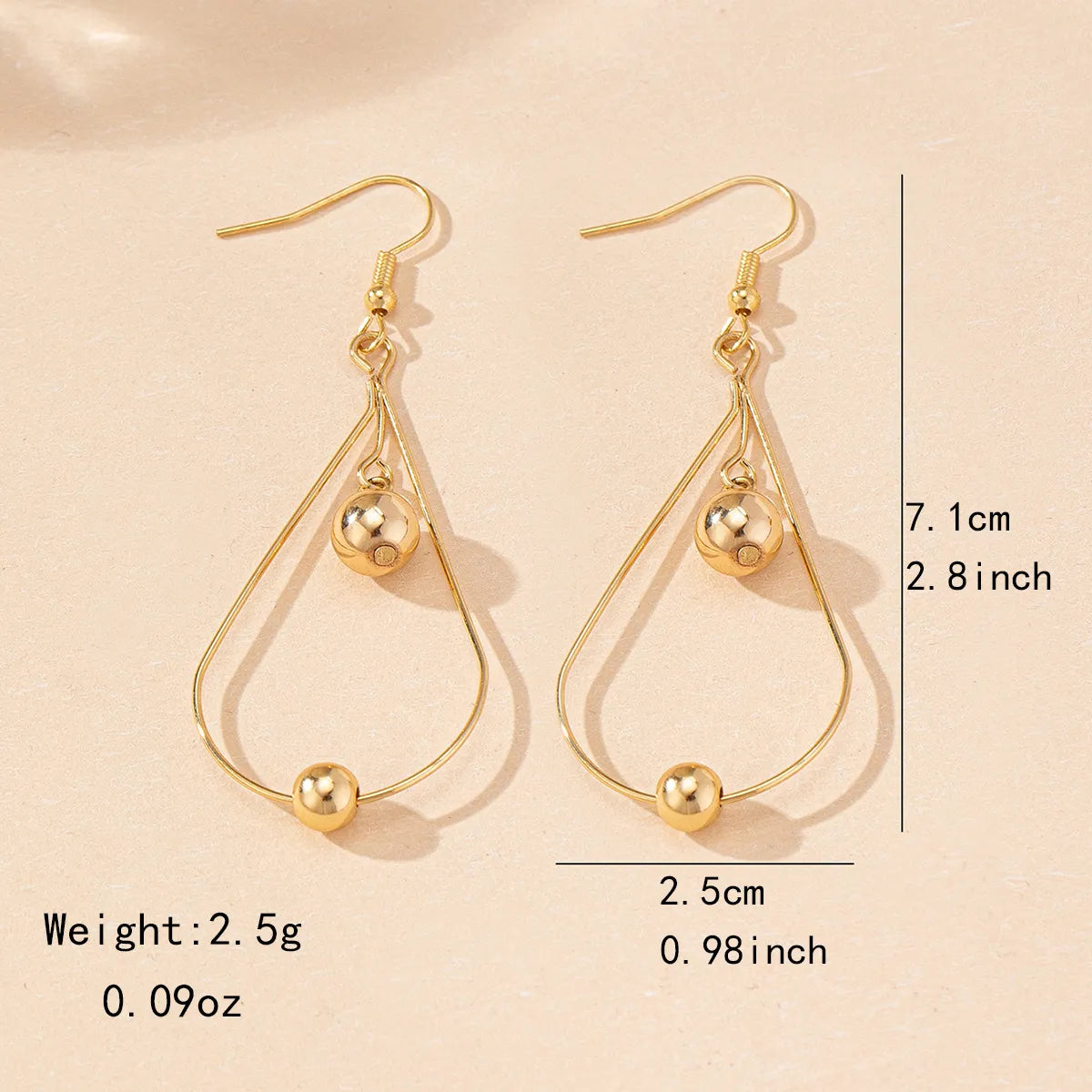 1 Pair Elegant Simple Style Drop Shape CCB Iron Drop Earrings