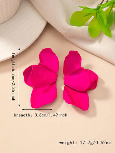 1 Pair Elegant Simple Style Flower Alloy Ear Studs