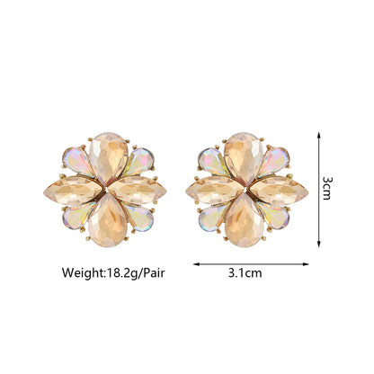 1 Pair Elegant Simple Style Flower Alloy Ear Studs