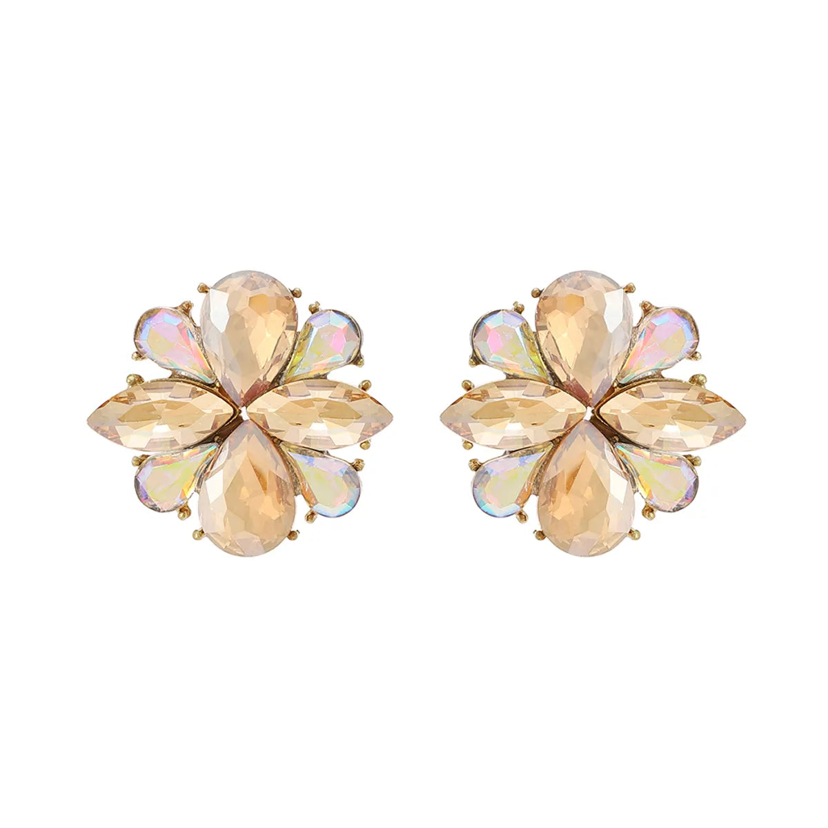 1 Pair Elegant Simple Style Flower Alloy Ear Studs