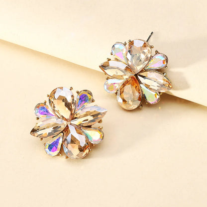 1 Pair Elegant Simple Style Flower Alloy Ear Studs