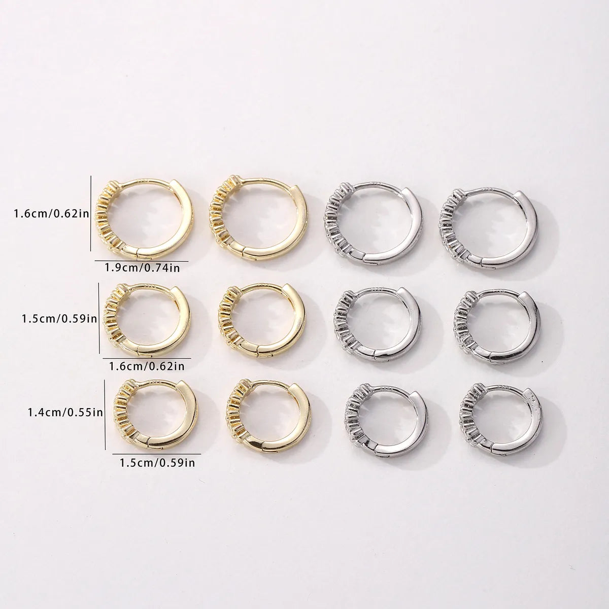 1 Pair Elegant Simple Style Flower Copper K Gold Plated White Gold Plated Hoop Earrings