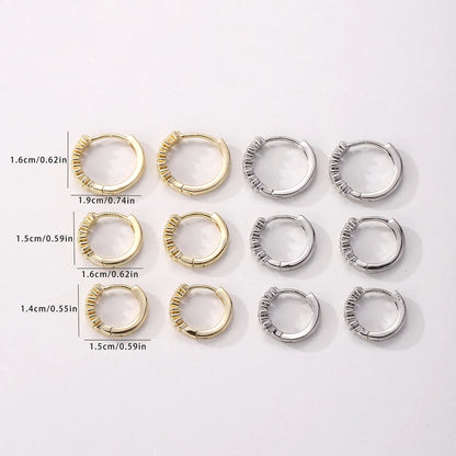 1 Pair Elegant Simple Style Flower Copper K Gold Plated White Gold Plated Hoop Earrings