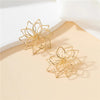 1 Pair Elegant Simple Style Flower Hollow Out Iron Ear Studs