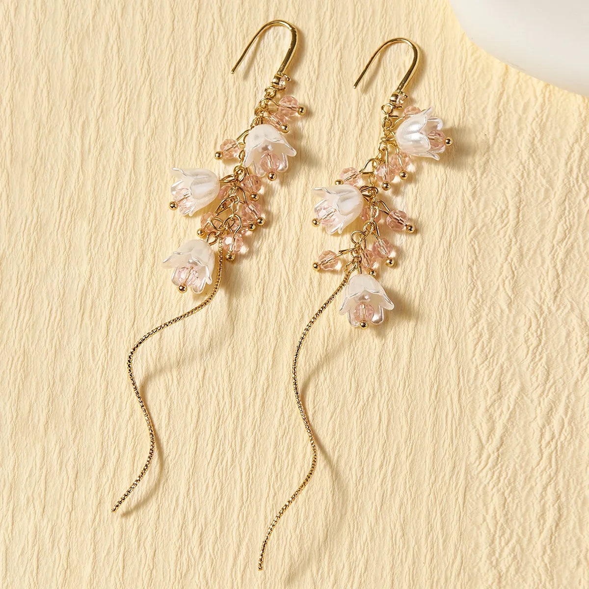 1 Pair Elegant Simple Style Flower Inlay Alloy Artificial Crystal Artificial Rhinestones Drop Earrings