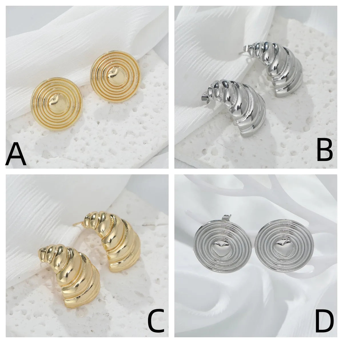 1 Pair Elegant Simple Style Geometric Alloy Ear Studs