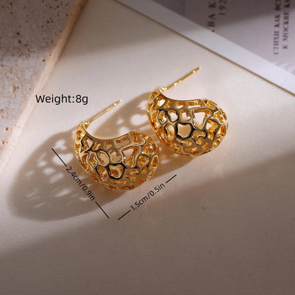 1 Pair Elegant Simple Style Geometric Copper 18k Gold Plated Ear Studs