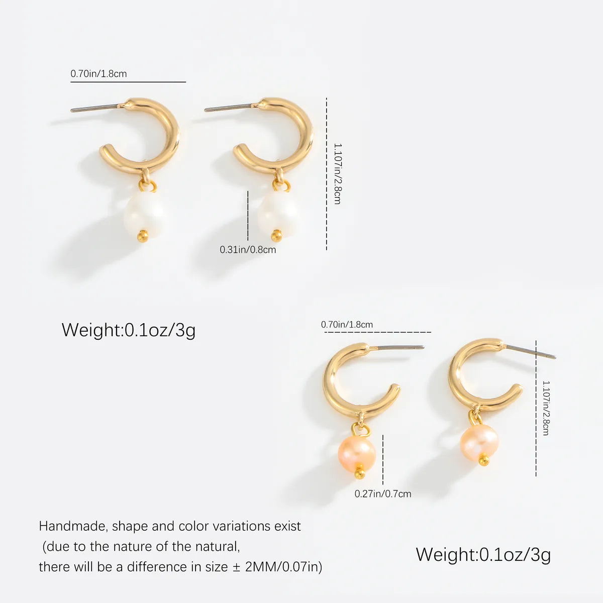 1 Pair Elegant Simple Style Geometric Inlay Copper Freshwater Pearl Gold Plated Drop Earrings