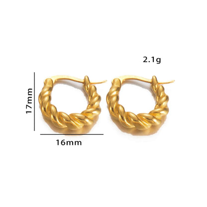 1 Pair Elegant Simple Style Geometric Irregular Plating Stainless Steel Hoop Earrings