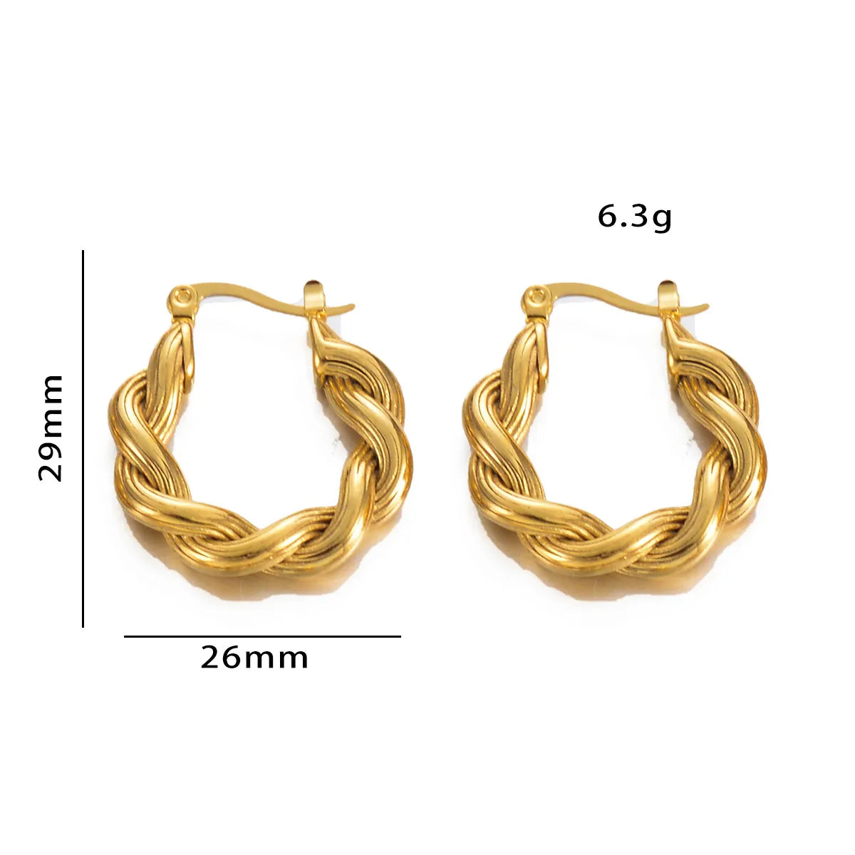 1 Pair Elegant Simple Style Geometric Irregular Plating Stainless Steel Hoop Earrings