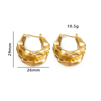 1 Pair Elegant Simple Style Geometric Irregular Plating Stainless Steel Hoop Earrings