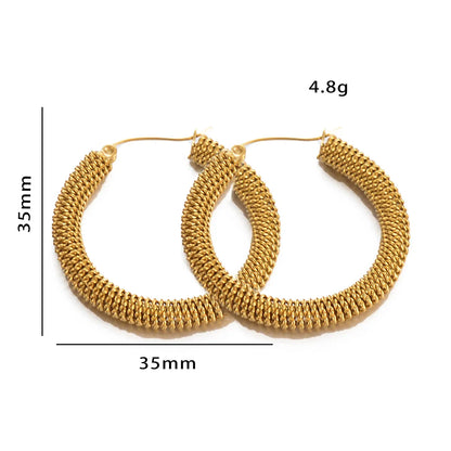 1 Pair Elegant Simple Style Geometric Irregular Plating Stainless Steel Hoop Earrings