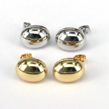 1 Pair Elegant Simple Style Geometric Oval Plating Copper 18k Gold Plated Ear Studs