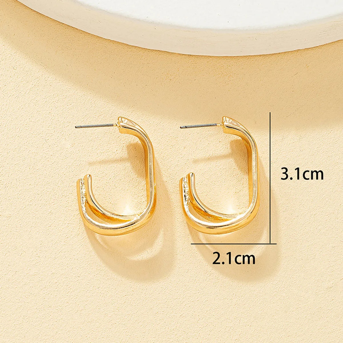 1 Pair Elegant Simple Style Geometric Plating Alloy Ear Studs