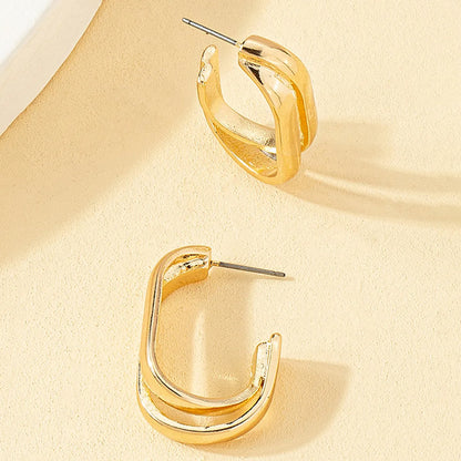 1 Pair Elegant Simple Style Geometric Plating Alloy Ear Studs