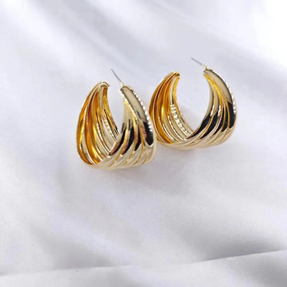 1 Pair Elegant Simple Style Geometric Plating Iron Earrings