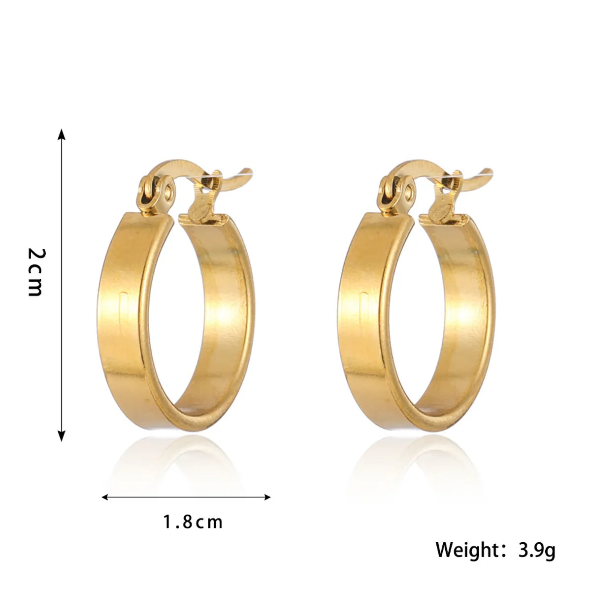 1 Pair Elegant Simple Style Geometric Plating Stainless Steel Earrings