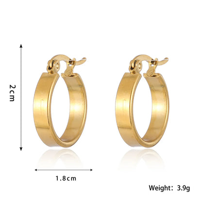 1 Pair Elegant Simple Style Geometric Plating Stainless Steel Earrings