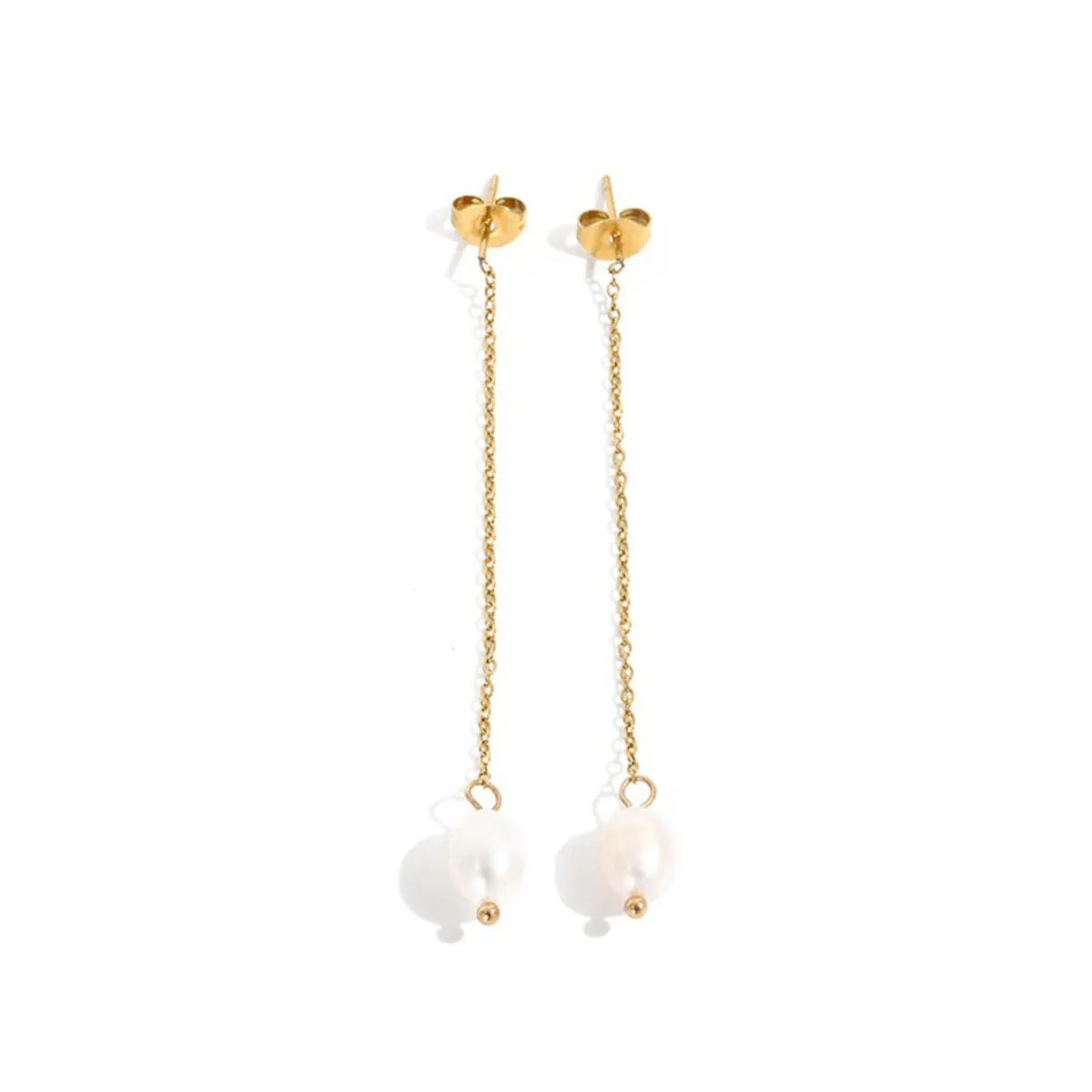 1 Pair Elegant Simple Style Geometric Plating Artificial Pearl Artificial Pearls 14K Gold Plated Rose Gold Plated Drop Earrings