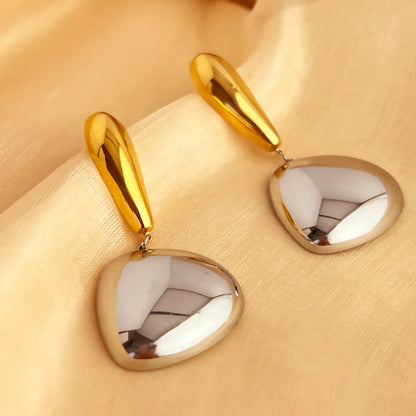 1 Pair Elegant Simple Style Geometric Polishing 304 Stainless Steel 18K Gold Plated Drop Earrings