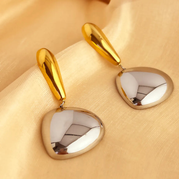 1 Pair Elegant Simple Style Geometric Polishing 304 Stainless Steel 18K Gold Plated Drop Earrings