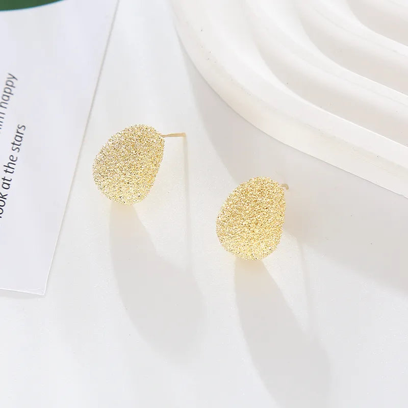 1 Pair Elegant Simple Style Geometric Solid Color Plating Alloy Ear Studs