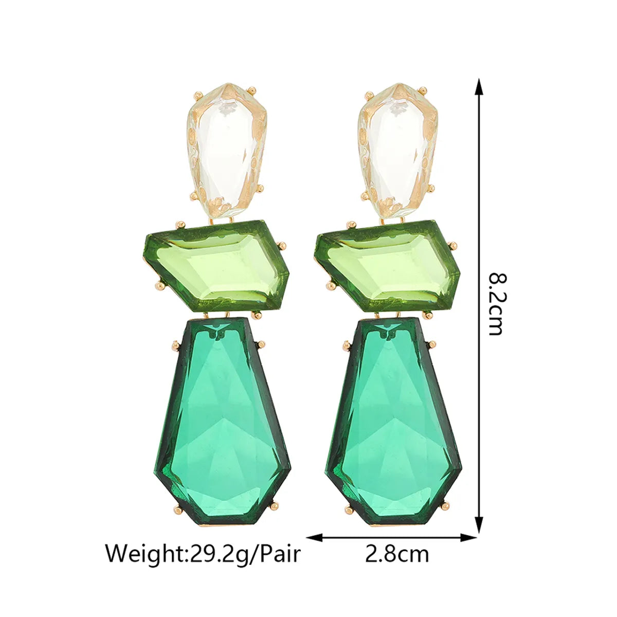 1 Pair Elegant Simple Style Geometric Water Droplets Inlay Alloy Resin Drop Earrings