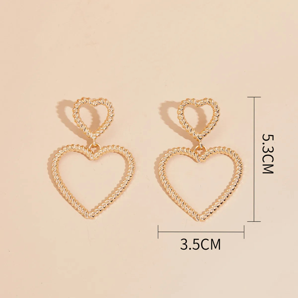 1 Pair Elegant Simple Style Heart Shape Alloy Drop Earrings