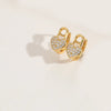 1 Pair Elegant Simple Style Heart Shape Inlay Copper Zircon 14K Gold Plated Earrings