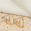 1 Pair Elegant Simple Style Heart Shape Plating Copper 14K Gold Plated Earrings