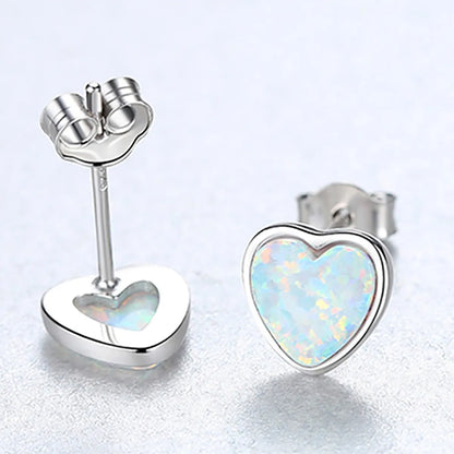 1 Pair Elegant Simple Style Heart Shape Plating Sterling Silver Ear Studs