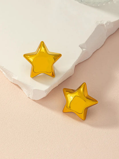 1 Pair Elegant Simple Style IG Style Pentagram Plastic Ear Studs