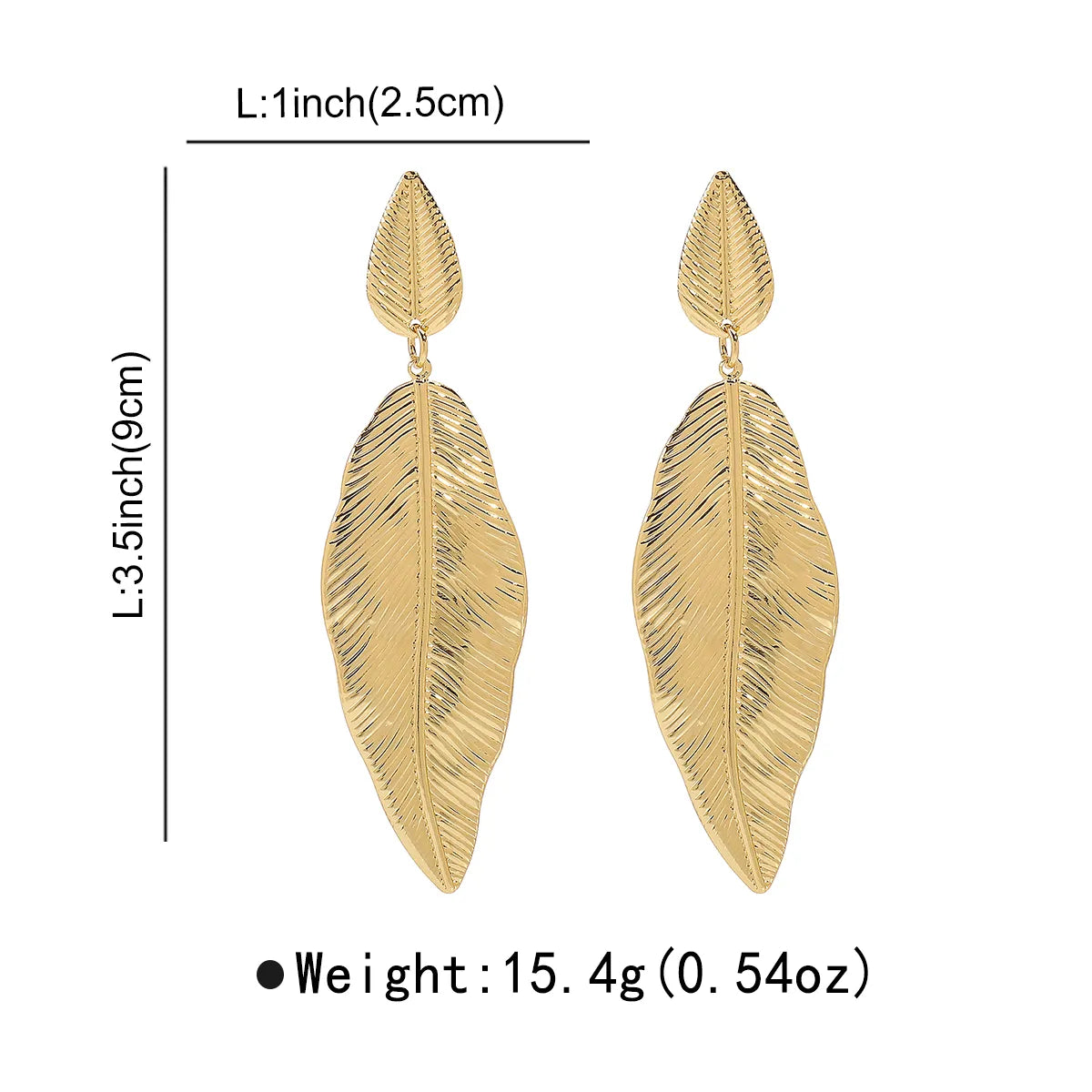 1 Pair Elegant Simple Style Leaf Iron Drop Earrings