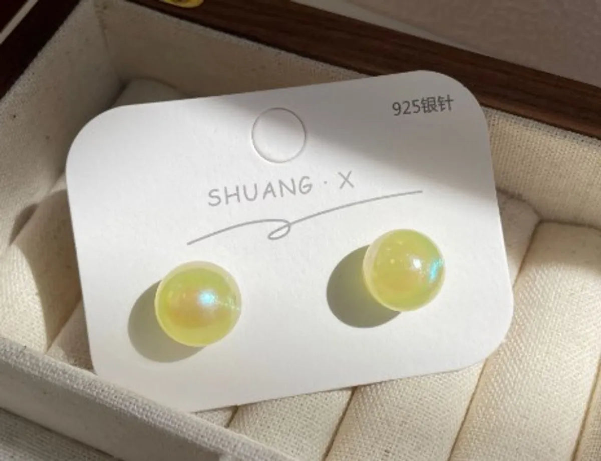 1 Pair Elegant Simple Style Round Imitation Pearl Drop Earrings