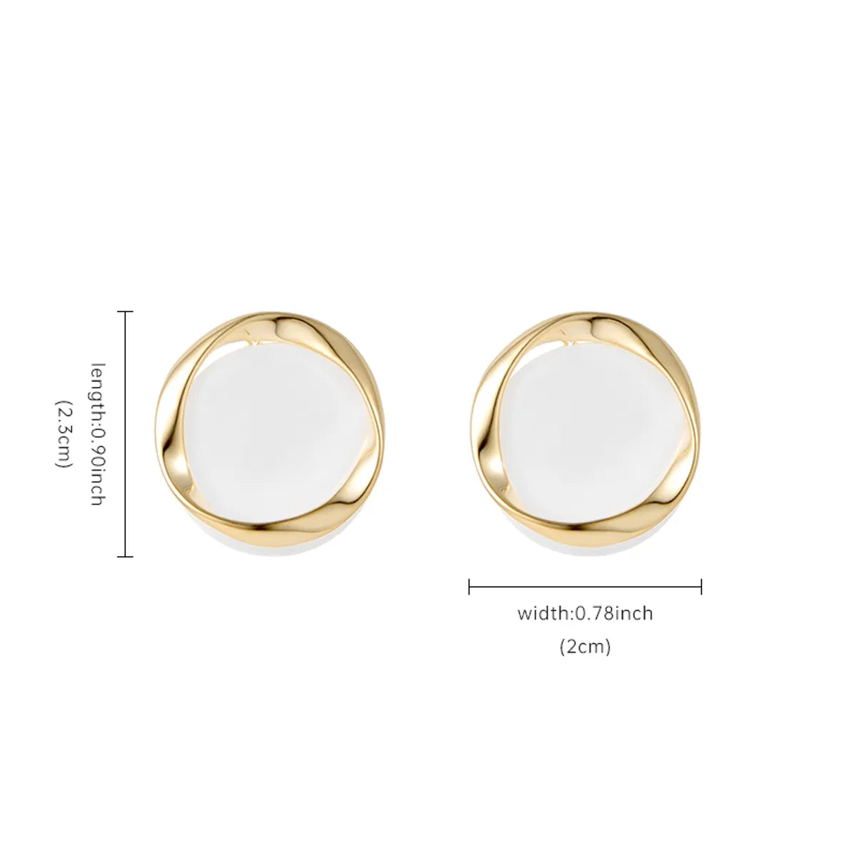 1 Pair Elegant Simple Style Round Plating Copper Ear Studs