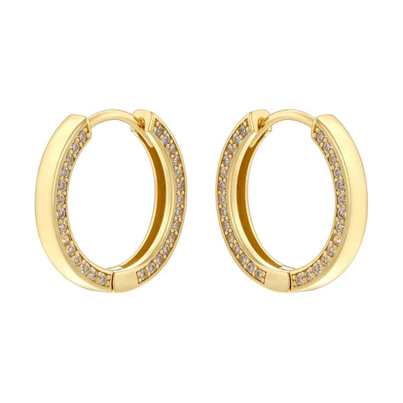 1 Pair Elegant Simple Style Round Plating Inlay Copper Zircon 18K Gold Plated Drop Earrings
