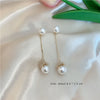 1 Pair Elegant Simple Style Round Plating Inlay Imitation Pearl Copper Artificial Rhinestones 14k Gold Plated Drop Earrings