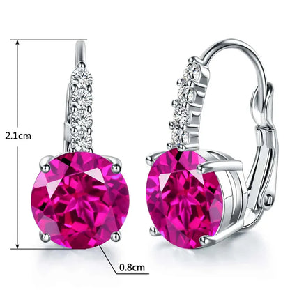 1 Pair Elegant Simple Style Shiny Round Inlay Copper Zircon Gold Plated Earrings