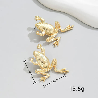 1 Pair Elegant Simple Style Solid Color Frog Alloy Iron Earrings