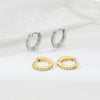1 Pair Elegant Simple Style Solid Color Inlay Stainless Steel Zircon White Gold Plated Gold Plated Hoop Earrings