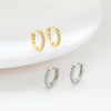 1 Pair Elegant Simple Style Solid Color Inlay Stainless Steel Zircon White Gold Plated Gold Plated Hoop Earrings
