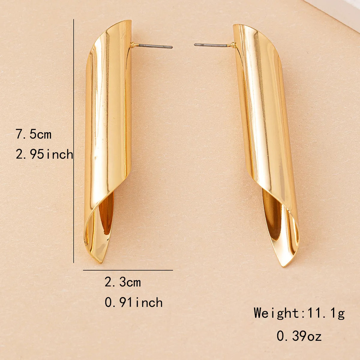 1 Pair Elegant Simple Style Solid Color Iron Ear Studs