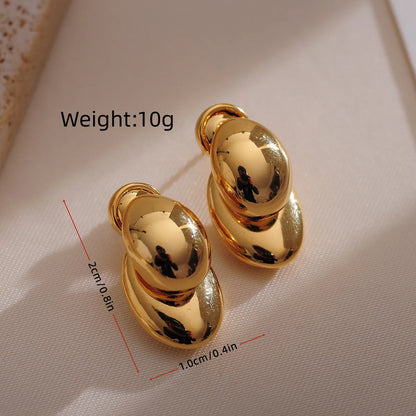 1 Pair Elegant Simple Style Solid Color Plating Copper 18k Gold Plated Ear Studs